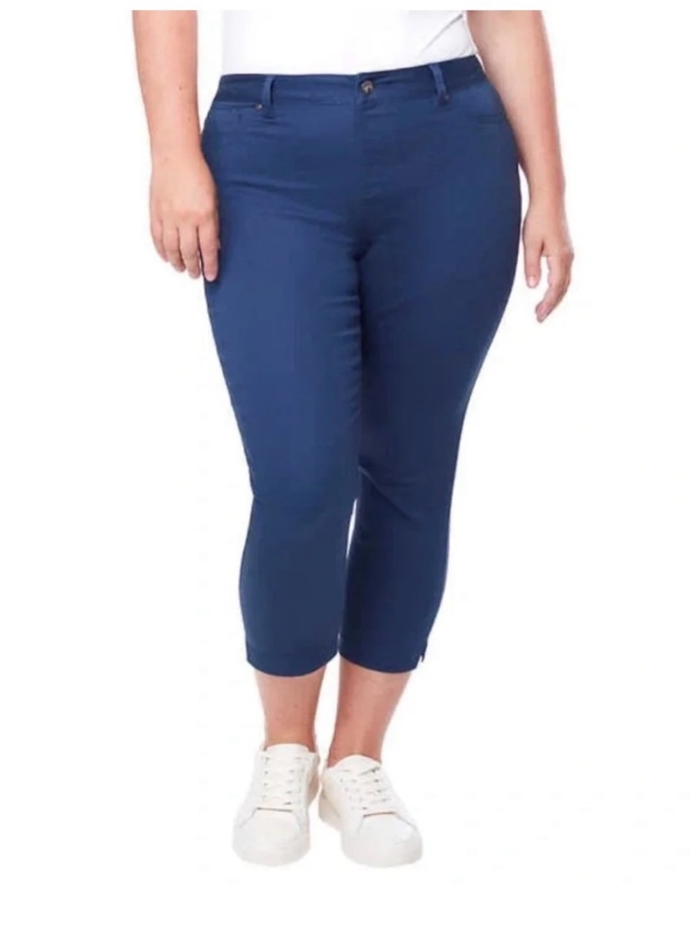 4/$25 • Up! Blue Cotton Pull-on 5 Pocket Crop Pants